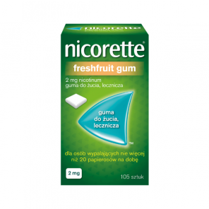 Nicorette FreshFruit Gum, 2 mg, guma do żucia, 105 szt. - zdjęcie produktu
