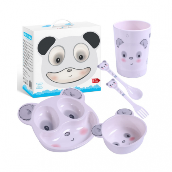 Bocioland, zestaw naczyń 5 elementów, panda, 1 szt. - zdjęcie produktu