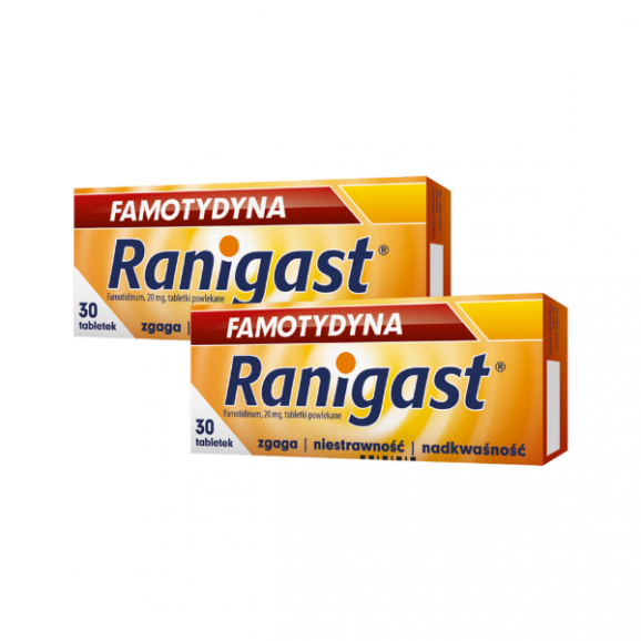 Famotydyna Ranigast, 20 mg, tabletki, 2 x 30 szt. - zdjęcie produktu