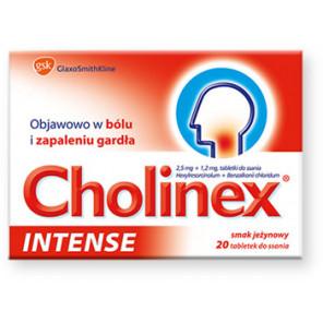 Cholinex Intense, tabletki do ssania, smak jeżynowy, 20 szt., KRÓTKA DATA - [31.08.2025] - zdjęcie produktu