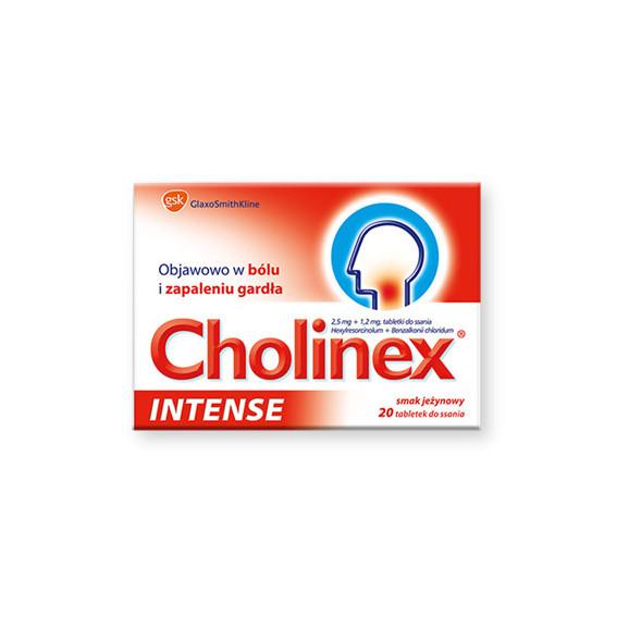 Cholinex Intense, tabletki do ssania, smak jeżynowy, 20 szt., KRÓTKA DATA - [31.08.2025] - zdjęcie produktu