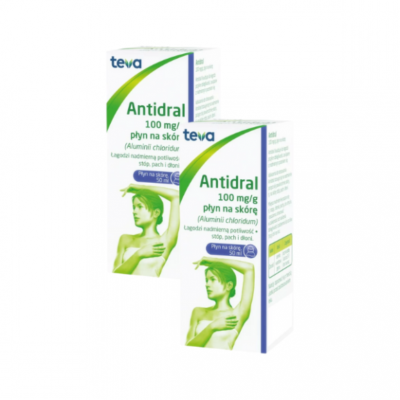 Antidral, płyn na skórę, (100 mg / g), 2 x 50 ml Antidral, płyn na skórę, (100 mg / g), 2 x 50 ml - zdjęcie produktu