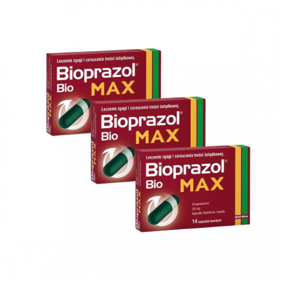 Bioprazol Bio Max, 20 mg, kapsułki dojelitowe twarde, 3 x 14 szt. - zdjęcie produktu