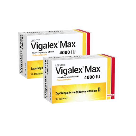 Vigalex Max, 4000 IU witamina D, tabletki, 2 x 90 szt. - zdjęcie produktu