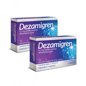 Dezamigren, tabletki przeciwmigrenowe 12,5 mg, 2 x 2 szt. - zdjęcie produktu