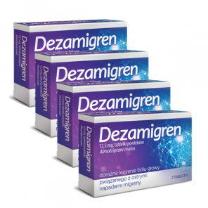 Dezamigren, tabletki przeciwmigrenowe 12,5 mg, 4 x 2 szt. - zdjęcie produktu