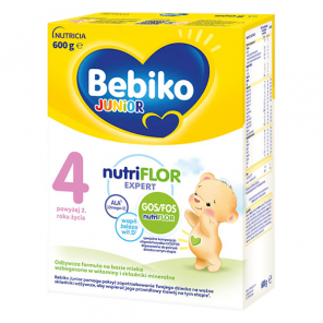 Bebiko Junior 4 Nutriflor Expert, odżywcza formuła na bazie mleka, 600 g, KRÓTKA DATA - [08.08.2025] - zdjęcie produktu