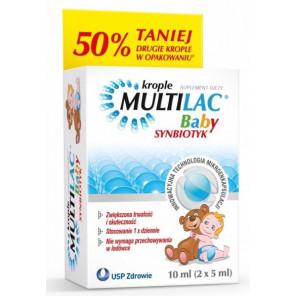 Multilac Baby, synbiotyk, krople, 2 x 5 ml, KRÓTKA DATA - [31.08.2025] - zdjęcie produktu