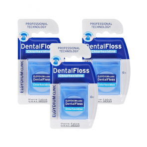 Elgydium Clinic DentalFloss, nić dentystyczna z chlorheksydyną 50 m, 3 x 1 szt. - zdjęcie produktu