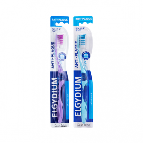Elgydium Anti-Plaque, szczoteczka do zębów, Souple Soft, 2 x 1 szt. - zdjęcie produktu