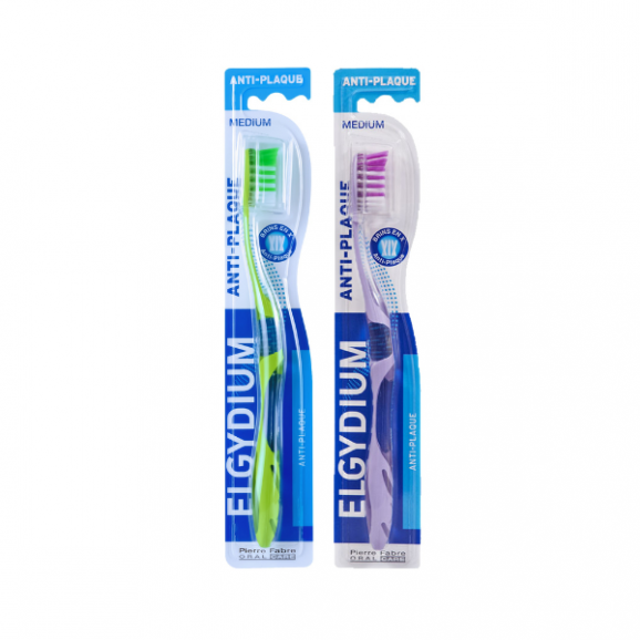 Elgydium Anti-Plaque, szczoteczka do zębów, Medium, 2 x 1 szt. Elgydium Anti-Plaque, szczoteczka do zębów, Medium, 2 x 1 szt. - zdjęcie produktu