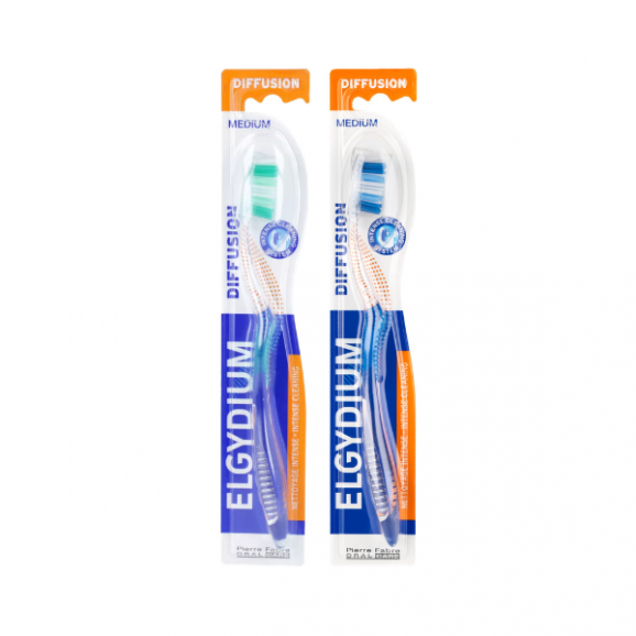 Elgydium Diffusion, szczoteczka do zębów, Medium, 2 x 1 szt. - zdjęcie produktu