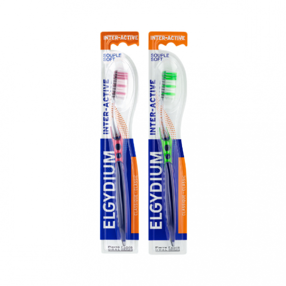 Elgydium Inter-Active, szczoteczka do zębów, Souple Soft, 2 x 1 szt. - zdjęcie produktu