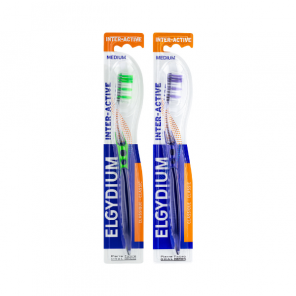 Elgydium Inter-Active, szczoteczka do zębów, Medium, 2 x 1 szt. - zdjęcie produktu