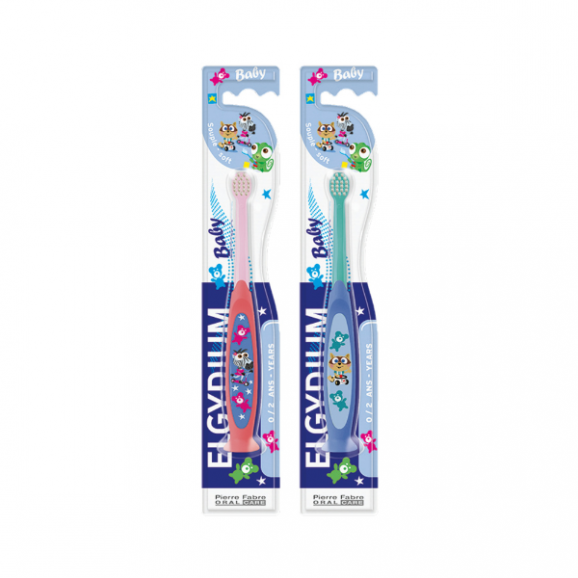 Elgydium Baby, szczoteczka do zębów dla dzieci 0-2 lat, 2 x 1 szt. Elgydium Baby, szczoteczka do zębów dla dzieci 0-2 lat, 2 x 1 szt. - zdjęcie produktu