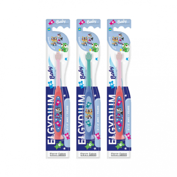 Elgydium Baby, szczoteczka do zębów dla dzieci 0-2 lat, 3 x 1 szt. - zdjęcie produktu