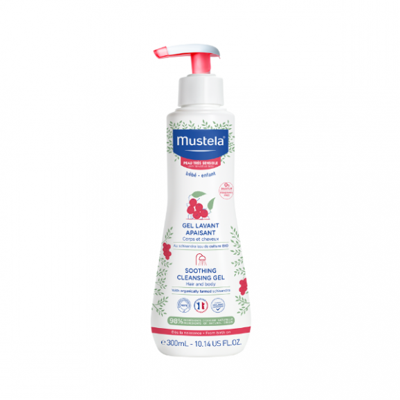 Mustela Bebe Enfant, łagodzący żel do mycia ciała dla dzieci, skóra wrażliwa, 300 ml - zdjęcie produktu
