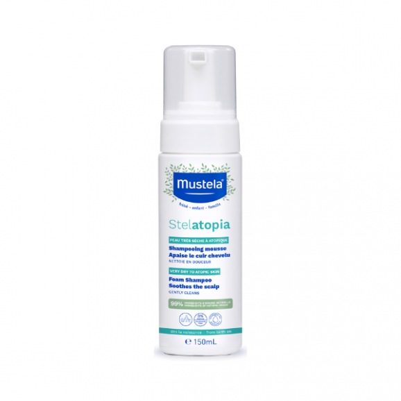 Mustela Stelatopia, szampon w piance dla niemowląt, skóra atopowa, 150 ml - zdjęcie produktu