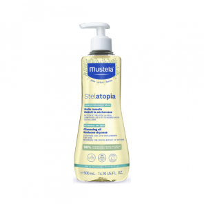 Mustela Stelatopia, olejek myjący dla dzieci, skóra atopowa, 500 ml - zdjęcie produktu