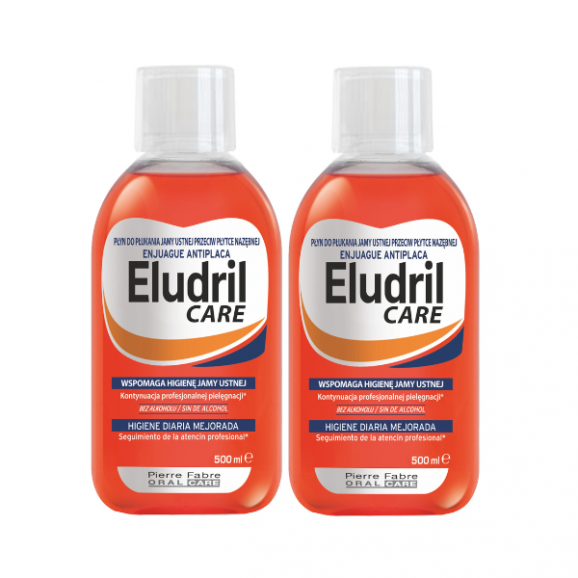 Eludril Care, płyn do płukania jamy ustnej, 2 x 500 ml Eludril Care, płyn do płukania jamy ustnej, 2 x 500 ml - zdjęcie produktu
