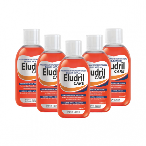 Eludril Care, płyn do płukania jamy ustnej, 5 x 500 ml Eludril Care, płyn do płukania jamy ustnej, 5 x 500 ml - zdjęcie produktu