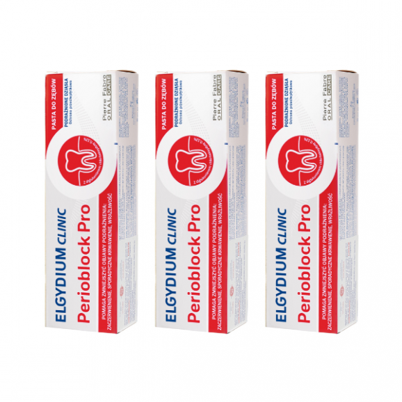Elgydium Clinic Perioblock Pro, pasta do zębów, 3 x 50 ml Elgydium Clinic Perioblock Pro, pasta do zębów, 3 x 50 ml - zdjęcie produktu