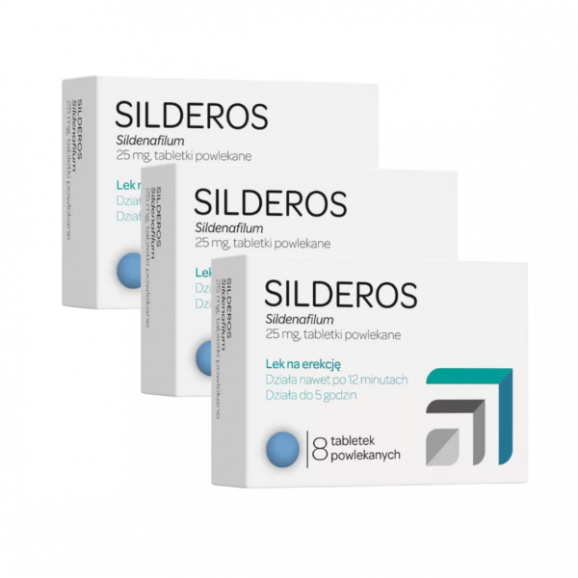 Apteo Med Silderos 25 mg, tabletki powlekane, 3 x 8 szt. Apteo Med Silderos 25 mg, tabletki powlekane, 3 x 8 szt. - zdjęcie produktu