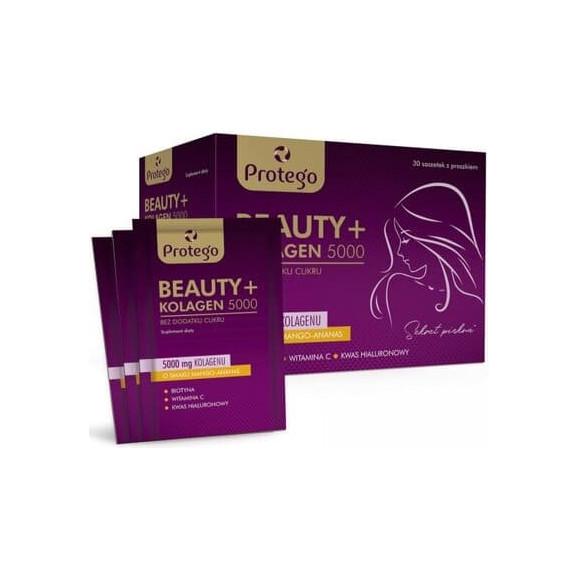 Protego Beauty + Kolagen 5000 mg, smak mango-ananas, saszetki, 30 szt. Protego Beauty + Kolagen 5000 mg, smak mango-ananas, saszetki, 30 szt. - zdjęcie produktu
