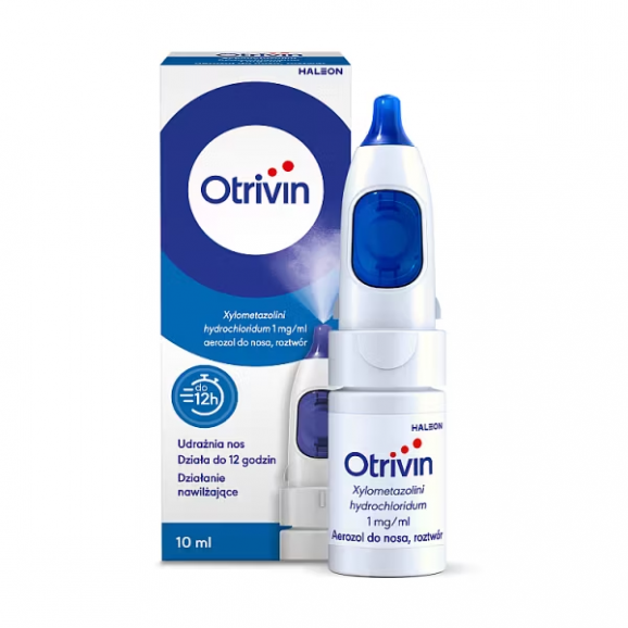 Otrivin 1 mg/ml, aerozol do nosa, 10ml Otrivin 1 mg/ml, aerozol do nosa, 10ml - zdjęcie produktu