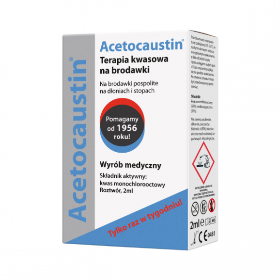 Acetocaustin, terapia kwasowa na brodawki, roztwór, 2 ml Acetocaustin, terapia kwasowa na brodawki, roztwór, 2 ml - zdjęcie produktu