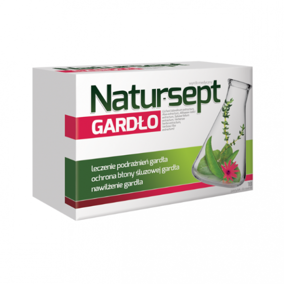 Natursept Gardło, smak ziołowy, pastylki do ssania, 18 szt. - zdjęcie produktu