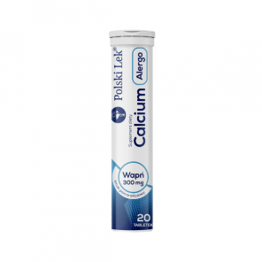 Calcium Alergo, smak pomarańczowy, tabletki musujące, 20 szt. - zdjęcie produktu