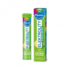 Plusssz Elektrolity Pełny Zestaw + 100% Multiwitamina Letnie Nawodnienie, smak cytryna & mięta, tabletki musujące, 24 szt. - zdjęcie produktu
