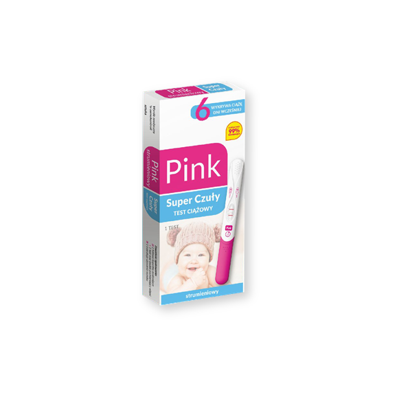 Domowe Laboratorium, Pink Strumieniowy Super Czuły test ciążowy, 1 szt. - zdjęcie produktu