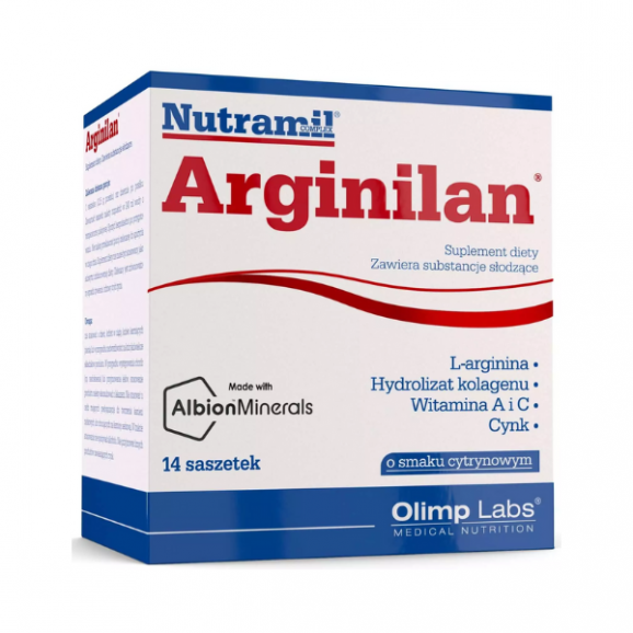 Olimp Nutramil Complex Arginilan, smak cytrynowy, saszetki, 14 szt. - zdjęcie produktu