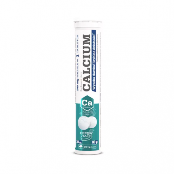 Olimp Calcium, smak cytrynowy, tabletki musujące, 20 szt. Olimp Calcium, smak cytrynowy, tabletki musujące, 20 szt. - zdjęcie produktu
