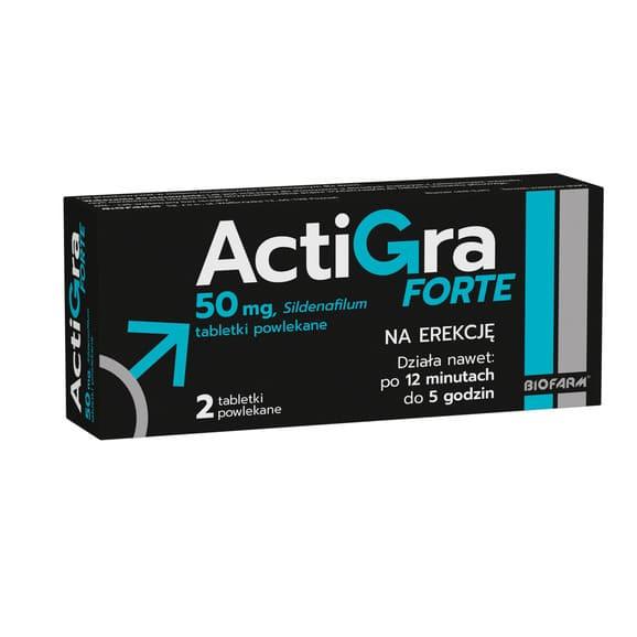 Actigra Forte 50 mg, tabletki powlekane, 2 szt., KRÓTKA DATA - [30.09.2025] - zdjęcie produktu