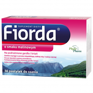 Fiorda, smak malinowy, pastylki do ssania, 30 szt. - zdjęcie produktu