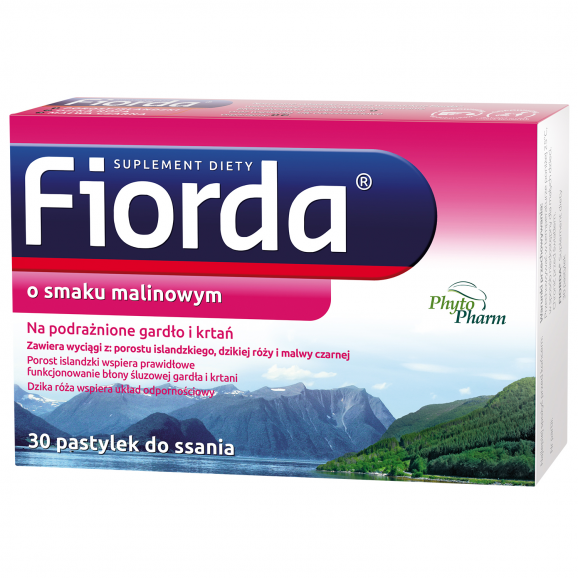 Fiorda, smak malinowy, pastylki do ssania, 30 szt. - zdjęcie produktu