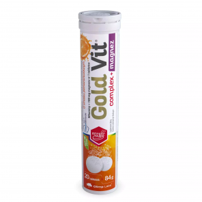 Olimp Gold-Vit Complex + Magnez, smak pomarańczowy, tabletki musujące, 20 szt. - zdjęcie produktu