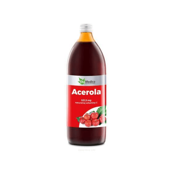 Acerola, sok, 1000 ml (EkaMedica), KRÓTKA DATA - [02.10.2025] - zdjęcie produktu