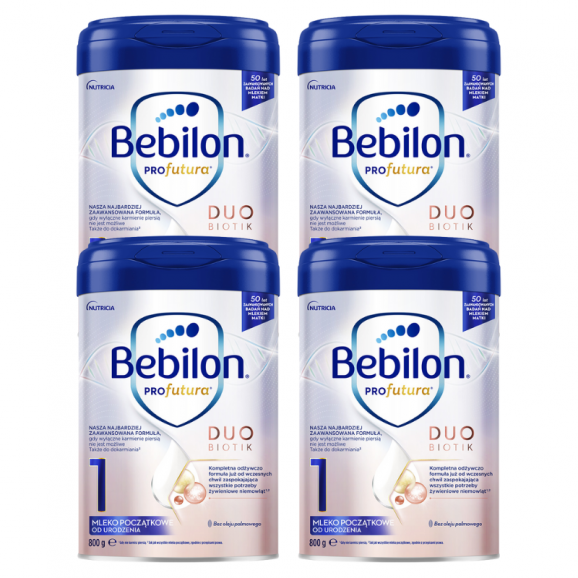 Bebilon Profutura Duo Biotik 1, mleko początkowe, od urodzenia, 800 g x 4 szt. - zdjęcie produktu