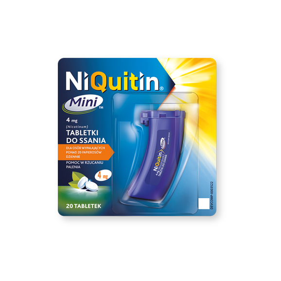 Niquitin Mini, 4 mg, tabletki do ssania, 20 szt., KRÓTKA DATA - [31.10.2025] - zdjęcie produktu