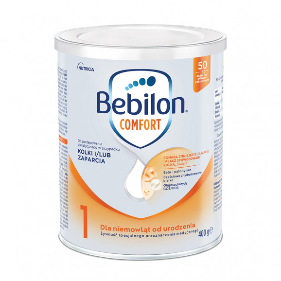 Bebilon Comfort 1,żywność specjalnego przeznaczenia medycznego dla niemowląt od urodzenia, proszek, 400 g - zdjęcie produktu