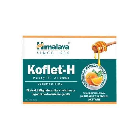 Himalaya Koflet-H, pastylki do ssania, smak pomarańczowy, 12 szt., KRÓTKA DATA - [31.10.2025] - zdjęcie produktu