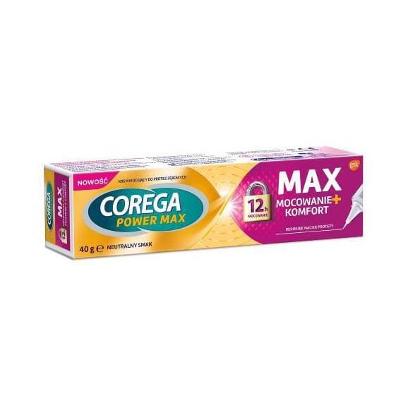 Corega Power Max Mocowanie+Komfort, krem mocujący do protez, 40 g, KRÓTKA DATA - [31.10.2025] - zdjęcie produktu
