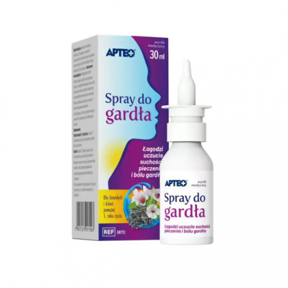 Apteo Spray do gardła, 30 ml, KRÓTKA DATA - [31.10.2025] - zdjęcie produktu