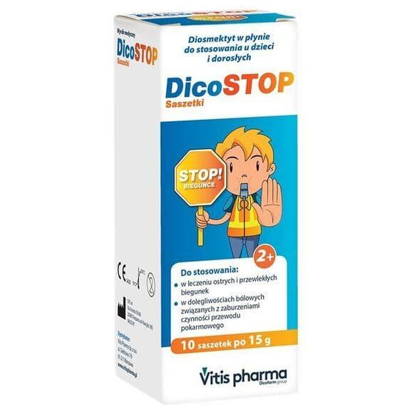 Dicostop, płyn doustny, saszetki, 15 g x 10 szt., KRÓTKA DATA - [29.08.2025] - zdjęcie produktu