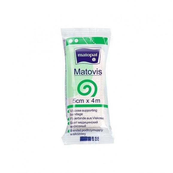 Matovis Bandaż nieelastyczny dziany, podtrzymujący, wiskozowy, 4 m x 5 cm, 1 szt. - zdjęcie produktu
