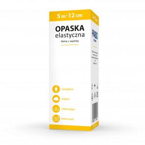 PASO Opaska, elastyczna tkana z zapinką, 5 m x 12 cm, 1 szt. - zdjęcie produktu
